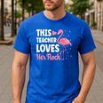 This Teacher Loves Her Flock Teaching Flamingo Girl Men's Casual T-Shirt Royal Blue This Teacher Loves Her Flock Teaching Flamingo Girl Men's Casual T-Shirt Royal Blue
