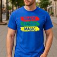 Teacher Magic Black History Month Educator For Men Women Men's Casual T-Shirt Royal Blue Teacher Magic Black History Month Educator For Men Women Men's Casual T-Shirt Royal Blue