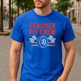 Teacher Pit Crew Race Car Driver Costume Men Women Kids Men's Casual T-Shirt Royal Blue