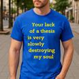 Teacher Or Professor Essay Thesis Writing Joke For Men Women Men's Casual T-Shirt Royal Blue Teacher Or Professor Essay Thesis Writing Joke For Men Women Men's Casual T-Shirt Royal Blue