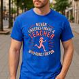 Teacher Who Runs Half Marathon Runner Running Lover Graphic Men's Casual T-Shirt Royal Blue Teacher Who Runs Half Marathon Runner Running Lover Graphic Men's Casual T-Shirt Royal Blue