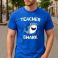 Teacher Shark Teaching Back To School Kindergarten Men's Casual T-Shirt Royal Blue