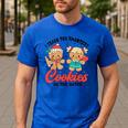Teacher Of Smart Cookies Cute Gingerbread Teacher Christmas Men's Casual T-Shirt Royal Blue Teacher Of Smart Cookies Cute Gingerbread Teacher Christmas Men's Casual T-Shirt Royal Blue