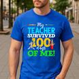 My Teacher Survived 100 Days Of Me Dab 100 Days Of School For Men Women Kids Men's Casual T-Shirt Royal Blue My Teacher Survived 100 Days Of Me Dab 100 Days Of School For Men Women Kids Men's Casual T-Shirt Royal Blue