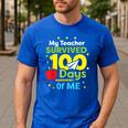 My Teacher Survived 100 Days Of Me Men's Casual T-Shirt Royal Blue