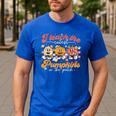 Teacher I Teach The Cutest Pumpkins In The Patch Fall Autumn Men's Casual T-Shirt Royal Blue