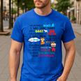 Teacher I Will Read Book On Boat Kids Women Bookworm Men's Casual T-Shirt Royal Blue