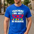 Teachers Are Just Superheroes In Disguise School Men's Casual T-Shirt Royal Blue