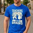 Teachers Love Brains Halloween Costume Boo Trick Teach Men's Casual T-Shirt Royal Blue