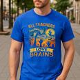 All Teachers Love Brains Shirt Teacher Halloween Tee Men's Casual T-Shirt Royal Blue All Teachers Love Brains Shirt Teacher Halloween Tee Men's Casual T-Shirt Royal Blue