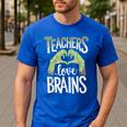 Teachers Love Zombie Teacher Halloween Fun Men's Casual T-Shirt Royal Blue