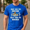 Teachers Red Ribbon Week Say No To Drugs Say Yes To Books Men's Casual T-Shirt Royal Blue Teachers Red Ribbon Week Say No To Drugs Say Yes To Books Men's Casual T-Shirt Royal Blue