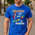 Teachers Are Superheroes Graduation School Teachers Men's Casual T-Shirt Royal Blue