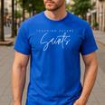 Teaching Future Saints Catholic Teacher Men's Casual T-Shirt Royal Blue Teaching Future Saints Catholic Teacher Men's Casual T-Shirt Royal Blue