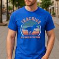 Teaching Is A Walk In The Park Teacher T-Rex Retro Men's Casual T-Shirt Royal Blue Teaching Is A Walk In The Park Teacher T-Rex Retro Men's Casual T-Shirt Royal Blue