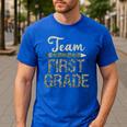 Team First Grade Camo 1st Grade Teacher Camouflage Men's Casual T-Shirt Royal Blue
