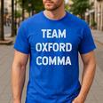 Team Oxford Comma English Majors And Teachers For Men Women Girls Kids Men's Casual T-Shirt Royal Blue