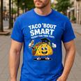 Test Day Teacher Shirt Motivational Testing Day Taco Testing Men's Casual T-Shirt Royal Blue