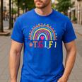 TGIF Teacher Appreciation Alphabet Thank God It's Friday For Men Women Girls Kids Men's Casual T-Shirt Royal Blue
