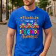 Thankful For My 3rd Grade Turkeys Thanksgiving Teacher Kids Men's Casual T-Shirt Royal Blue Thankful For My 3rd Grade Turkeys Thanksgiving Teacher Kids Men's Casual T-Shirt Royal Blue