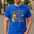 Thankful For My 4th Grade Turkey Thanksgiving Turkey Teacher Men's Casual T-Shirt Royal Blue Thankful For My 4th Grade Turkey Thanksgiving Turkey Teacher Men's Casual T-Shirt Royal Blue