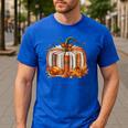 Thanksgiving Book Pumpkin Reading Teachers Fall Lovers Boys Men's Casual T-Shirt Royal Blue Thanksgiving Book Pumpkin Reading Teachers Fall Lovers Boys Men's Casual T-Shirt Royal Blue