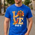 Thanksgiving Love Pre-K Teacher Turkey Autumn Fall For Men Women Girls Kids Men's Casual T-Shirt Royal Blue
