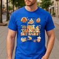 Thanksgiving One Thankful Art Teacher Fall Groovy Men Women Men's Casual T-Shirt Royal Blue Thanksgiving One Thankful Art Teacher Fall Groovy Men Women Men's Casual T-Shirt Royal Blue