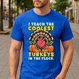 Thanksgiving I Teach Coolest Turkeys Teacher Fall Women Men Men's Casual T-Shirt Royal Blue Thanksgiving I Teach Coolest Turkeys Teacher Fall Women Men Men's Casual T-Shirt Royal Blue