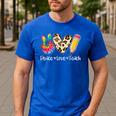 Tie Dye Hippie Peace Love Teach Teacher Appreciation Men's Casual T-Shirt Royal Blue Tie Dye Hippie Peace Love Teach Teacher Appreciation Men's Casual T-Shirt Royal Blue