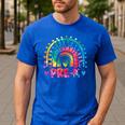 Tie Dye Prek Teacher Rainbow Preschool Back To School Girl Men's Casual T-Shirt Royal Blue