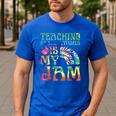 Tie Dye Teaching Social Studies Is My Jam Sunglasses Teacher Men's Casual T-Shirt Royal Blue Tie Dye Teaching Social Studies Is My Jam Sunglasses Teacher Men's Casual T-Shirt Royal Blue