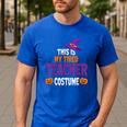 Tired Teacher Costume For Halloween Teachers Men's Casual T-Shirt Royal Blue