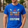 Tired Teacher Costume For Humor Halloween Men's Casual T-Shirt Royal Blue Tired Teacher Costume For Humor Halloween Men's Casual T-Shirt Royal Blue