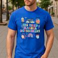 The Tired Teachers Department Retro Groovy Back To School Men's Casual T-Shirt Royal Blue The Tired Teachers Department Retro Groovy Back To School Men's Casual T-Shirt Royal Blue