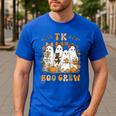 TK Boo Crew Preppy Halloween Floral Ghost TK Teacher Team TK Men's Casual T-Shirt Royal Blue