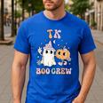 TK Boo Crew Retro Groovy Halloween Floral Ghost TK Teacher Men Women Kids Men's Casual T-Shirt Royal Blue