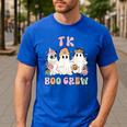 TK Boo Crew Retro Groovy Halloween Floral Ghost TK Teacher Men's Casual T-Shirt Royal Blue TK Boo Crew Retro Groovy Halloween Floral Ghost TK Teacher Men's Casual T-Shirt Royal Blue