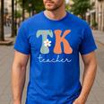 TK Teacher Retro Groovy Vintage Happy First Day Of School Men's Casual T-Shirt Royal Blue TK Teacher Retro Groovy Vintage Happy First Day Of School Men's Casual T-Shirt Royal Blue