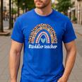 Toddler Teacher Rainbow Leopard Infant Teacher Men Women Men's Casual T-Shirt Royal Blue Toddler Teacher Rainbow Leopard Infant Teacher Men Women Men's Casual T-Shirt Royal Blue