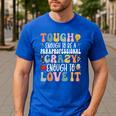 Tough Enough To Be a Paraprofessional Groovy Sped Teacher Men's Casual T-Shirt Royal Blue