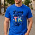 Transitional Kindergarten TK Teacher Men's Casual T-Shirt Royal Blue