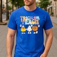 Trick Or Teach Cute Halloween Teacher Men's Casual T-Shirt Royal Blue