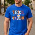 Trick Or Teach Teacher Halloween Costume Men Women Men's Casual T-Shirt Royal Blue