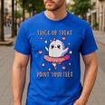 Trick Or Treat Point Your Feet Halloween Ghost Dance Teacher Men's Casual T-Shirt Royal Blue Trick Or Treat Point Your Feet Halloween Ghost Dance Teacher Men's Casual T-Shirt Royal Blue