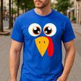 Turkey Face Halloween Costume Thanksgiving Teacher Nurse Men's Casual T-Shirt Royal Blue Turkey Face Halloween Costume Thanksgiving Teacher Nurse Men's Casual T-Shirt Royal Blue