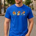 Turkey Reading Books Fall Thanksgiving Teacher Book Lovers Men's Casual T-Shirt Royal Blue Turkey Reading Books Fall Thanksgiving Teacher Book Lovers Men's Casual T-Shirt Royal Blue