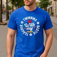 Twin Day Teacher Twinning With My Bestie Matching For Men Women Men's Casual T-Shirt Royal Blue Twin Day Teacher Twinning With My Bestie Matching For Men Women Men's Casual T-Shirt Royal Blue