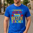 Twinning With My Bestie Teacher Boy Spirit Week Twin Day Men's Casual T-Shirt Royal Blue