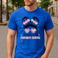 Twinning With My Teacher Bestie Twin Day Friends Teacher Men's Casual T-Shirt Royal Blue